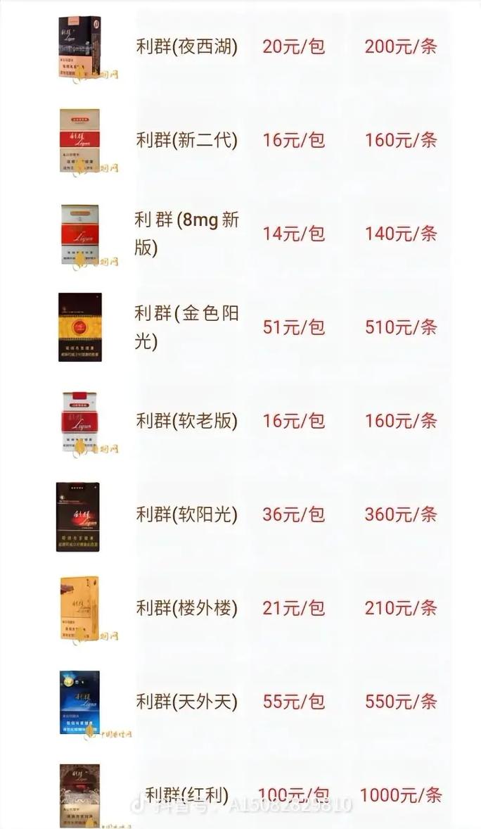 利群香烟高档排名(利群香烟高档排名前十)